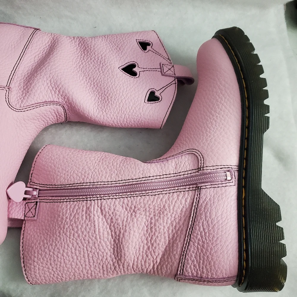 Dr. Martens Junior Heart Nappa Patent Leather Pull-on Boots